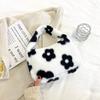Cute cow print bag for women, autumn/winter new trendy velvet versatile student shoulder underarm plush bag