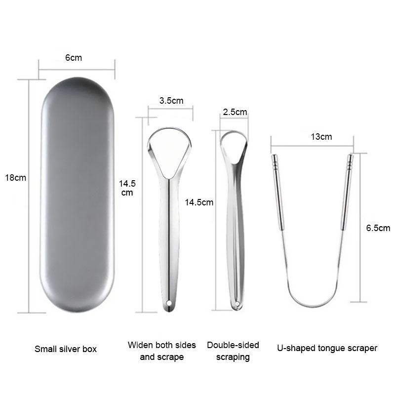 1/2 Pcs Reusable Stainless Steel Useful Tongue Scraper Cleaning Coated Tongue Cleaner Fresh Breath Oral Hygiene Care Tools SGQ01