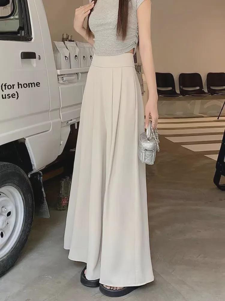 Korean Style 2024 Wide-Leg Women's Skirt-Pants: Super Loose Summer Casual Draped Swing Design