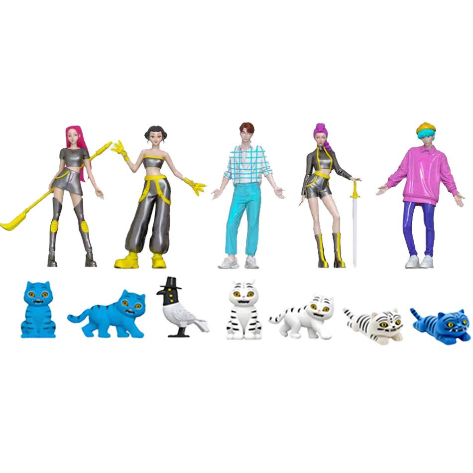 12pc blind box kpop Dem on Hunter Kawaii Girl Group Collectible Figures Plush Bag Toy Rumi Mira Zoey Jinu 2-4.5 Inch for Party