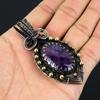 Einzigartiger Amethyst-Edelstein, reiner Kupferdraht, umwickelt, handgefertigter Anhänger-Schmuck