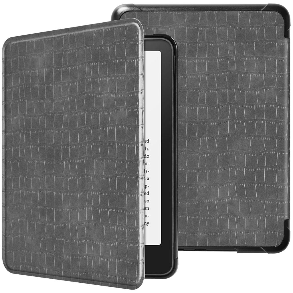Case for Kindle Paperwhite 12th Gen 7-Inch (2024 Release) - Stylish Crocodile Synthetic Leather Shockproof Hard Shell
