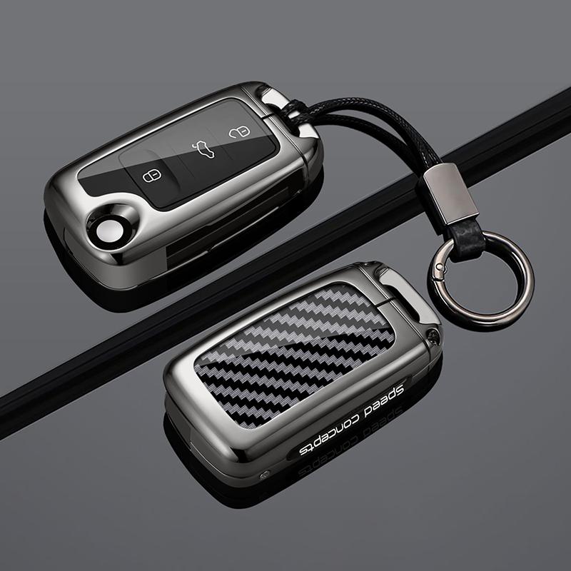 New Zinc Alloy Car Key Case for VW Volkswagen MK4 Bora Golf 4 5 6 Jetta Passat Polo Bora Touran Skoda Cover Bag