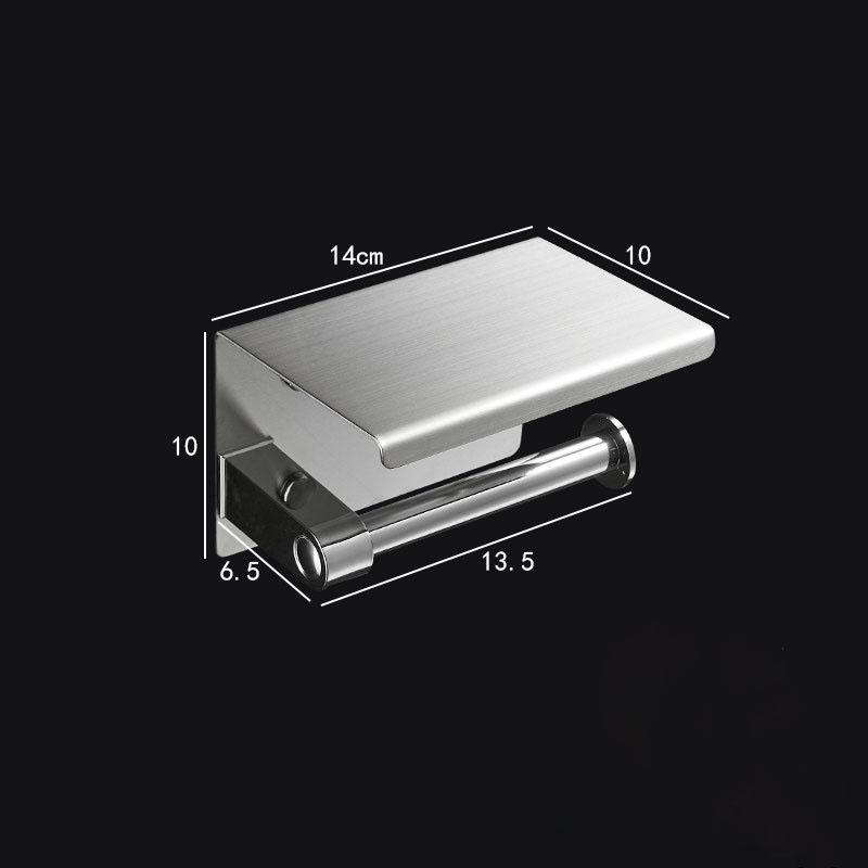 304 Stainless Steel Bathroom Roll Holder Wall Mounted Toilet Paper Towel Rack Mobile Phone Holder Chrome/Black Paper Plane