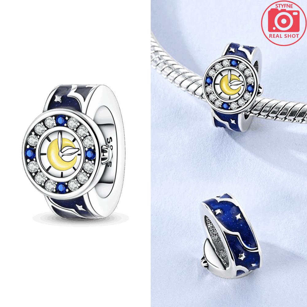 

Original Star Moon Watch Rotating Cube Copper Blue Heart Bead Fit Bracelet Women Accessory Valentine S Day Gift Jewelry Diy