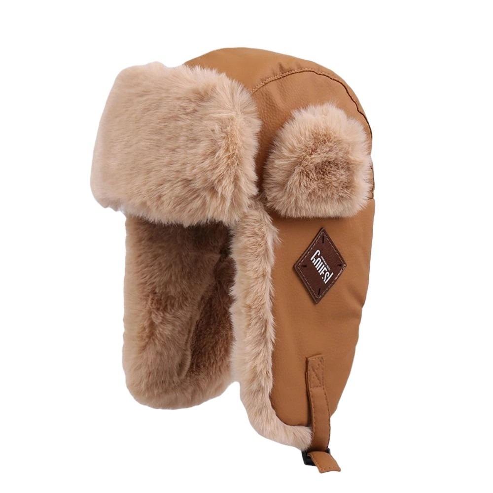 

Winter Warm Lei Feng Hat Plush Pullover Cap Fashion Hooded Hat for Outdoor Cycling Skiing кавовий