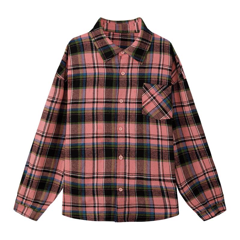 Zuo Xi Girls Plaid Long-Sleeve Shirt 120