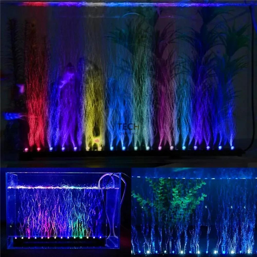 Tanque de Peces Acuario Sumergible Submarino Burbuja de Aire LED de Cambio de Color AC220-240V 50-60Hz