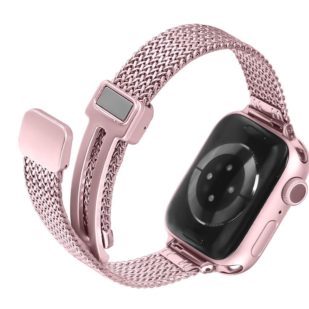 Milanese Horlogeband voor Apple Watch Series 11 10 42mm/9 8 7 41mm/SE3 SE2 SE 6 5 4 40mm/3 2 1 38mm Visgraat Roestvrij Staal Band