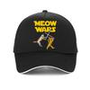 Meow Wars Chapéu Engraçado para Gatos Presentes Para Amantes de Gatos Boné de Baseball Algodão Unissex Verão Respirável Ajustável Chapéus Snapback