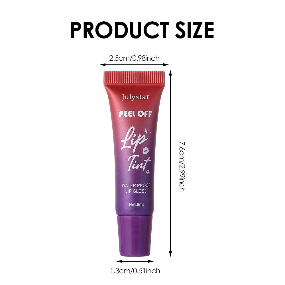 Julystar Peel Off Lip Tint Matte Waterproof Lip Tattoo Stain Long Lasting Tear Off Liquid Lipstick Eye-catching Lip Makeup