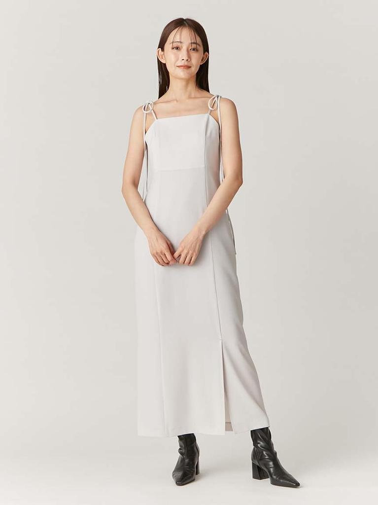 Back-open I-line Cami Dress FWFO251011LGRY1