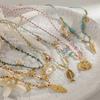 Minimalist Seashells Neckchain Adjustable Length Colorful Rope Stainless Steel Pendant Necklace Casual Wear Jewelry