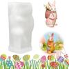 Creative Silicone Easter Bunny Mold DIY 3D Baking Mold Craft Mold Rabbit Candle Mold for Plaster Aromatherapy