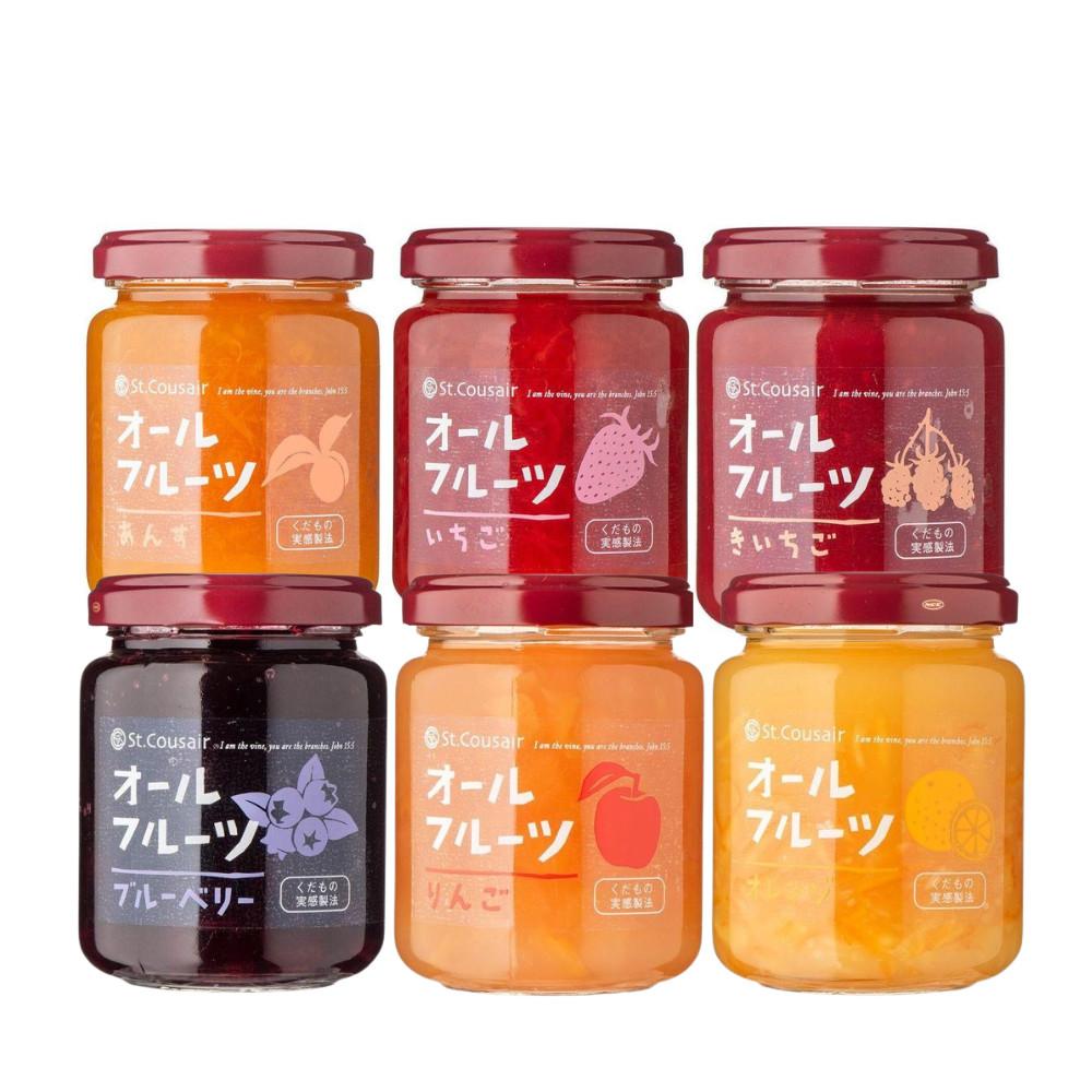 St Cousair All Fruit Jam  Apricot / Strawberry / Raspberry / Blueberry / Apple / Orange 140g