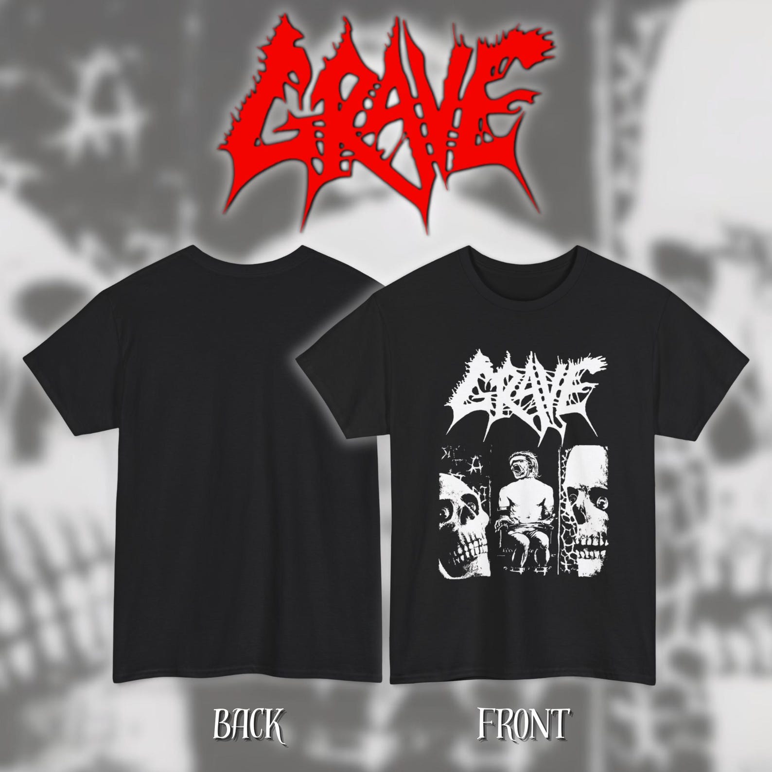 Grave - Tremendous Pain | Gildan Heavy Cotton Tee | Size- S, M, L, XL, 2-3 XL L