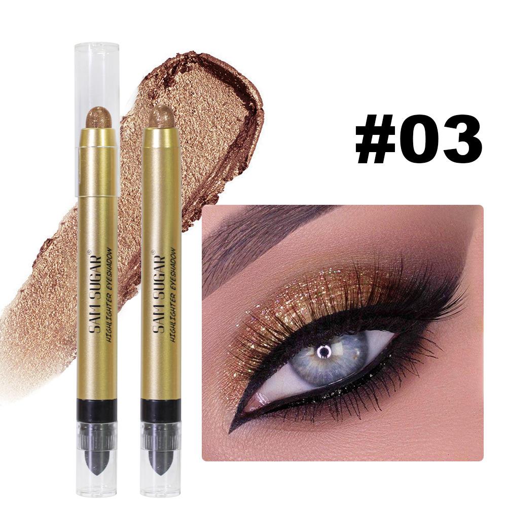 Two in One Metallic Eyeshadow Lip Gloss Waterproof Makeup Crayon High Color Payoff Shimmer Matte Dual Tip Beauty Pen