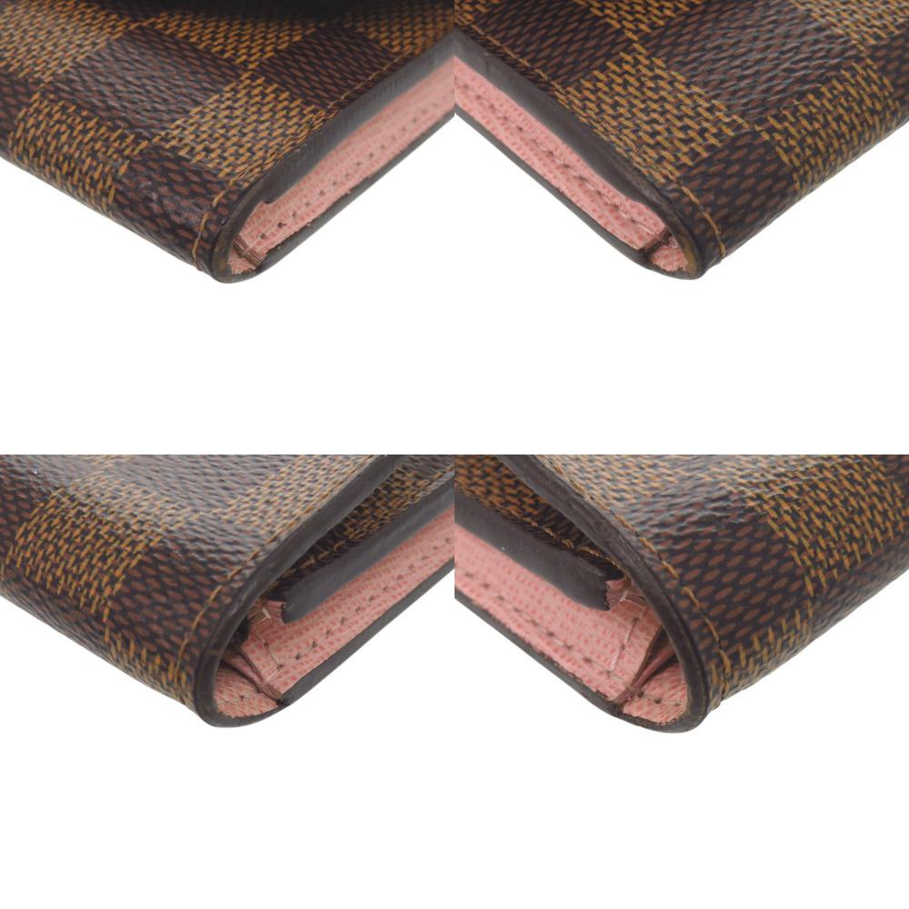 Used AUTHENTIC LOUIS VUITTON N64423 Damier Portomone Rosary coin purse Rose valerine