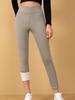 Plus Size Lamb Wool Pocket Leggings - Velvet Lined, Slim-Fit, Mid-Waist Warm Cuffed Pants