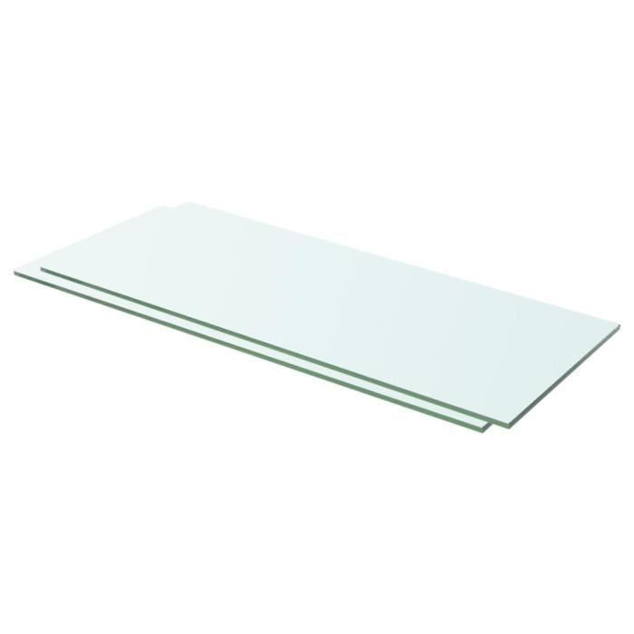 VidaXL Panneaux d'étagère 2 pcs Verre Transparent 60x20 cm