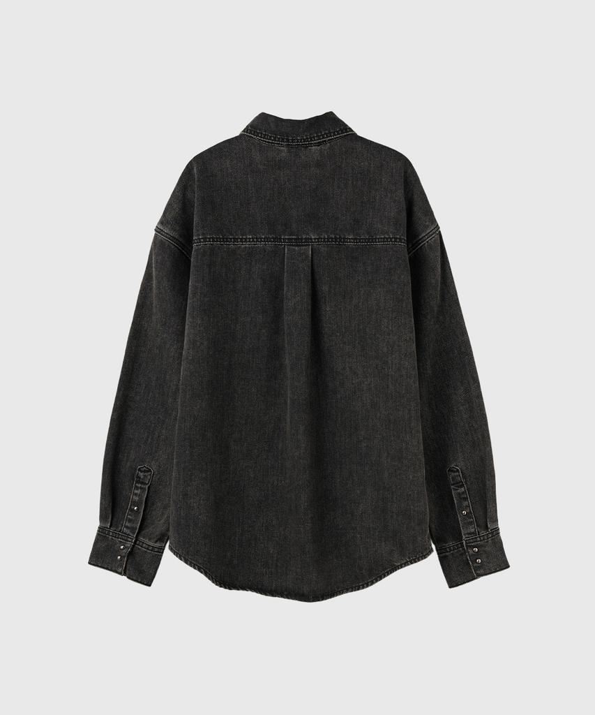 GENERALIDEA Loose Fit Washed Denim Shirt [Black] / Gf3Lsh505