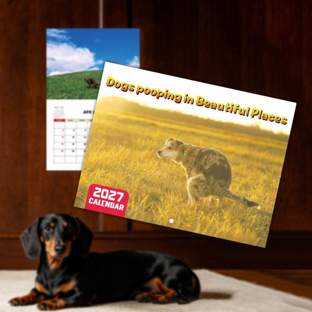 Monthly Layout Wall Calendar Wall Hanging Dogs Pooping Calendar New Agenda Schedule Organizer  Home