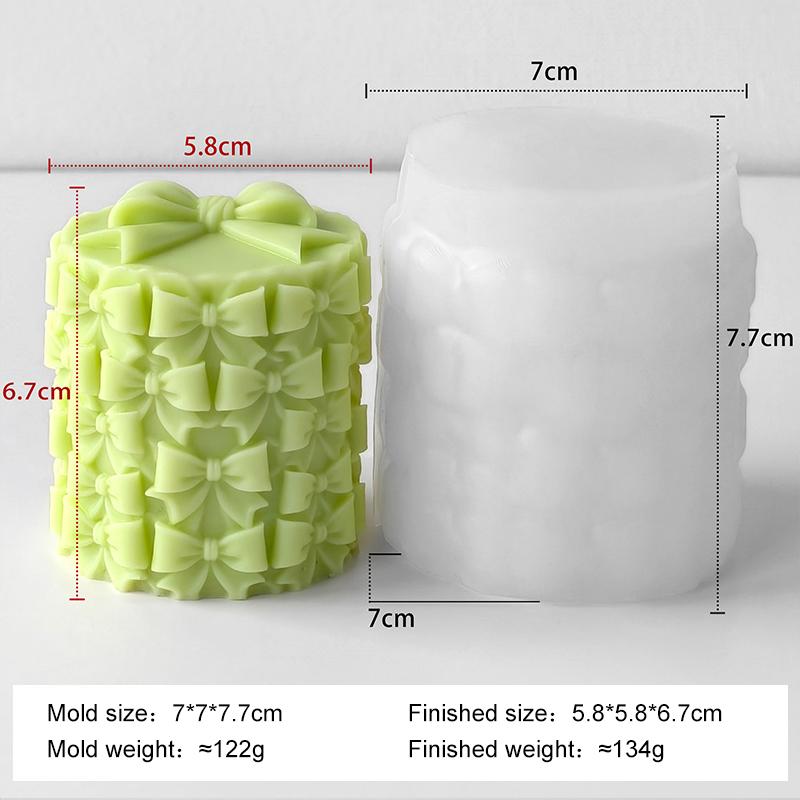 

3D Bow Tie Christmas Tree Gift Box Silicone Mold DIY Aroma Candle Gypsum Ornament Mould Handmade Xmas Candle Making Supplies