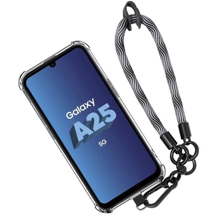 Coque - Samsung - Galaxy A25 5G - Antichoc - Silicone - Bracelet Amovible Gris