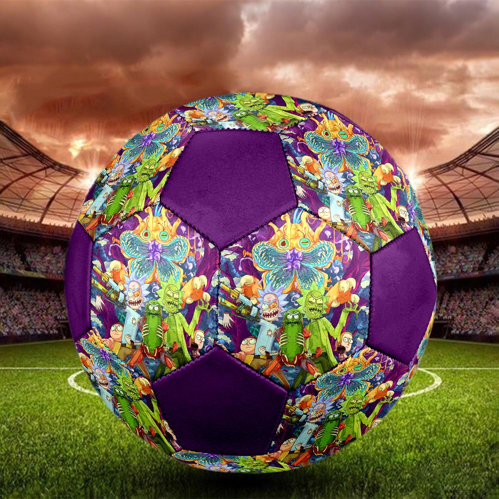 Morty Rick Indoor Soccer Ball Colorful All Ages Size 5 Machine Stitched PVC Competition Ready Durable High-Bounce