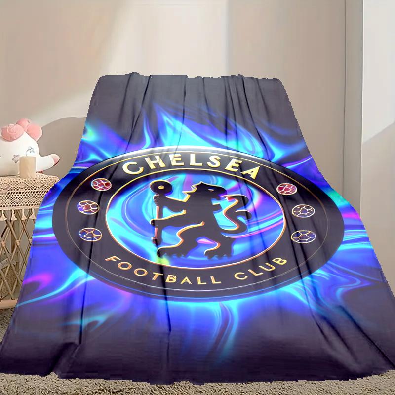 שמיכה קלה לטיפול של צ'לסי FC, מושלמת לספה, למיטה, לבית, לנסיעות ועוד, שמיכה מודפסת חמה ועמידה