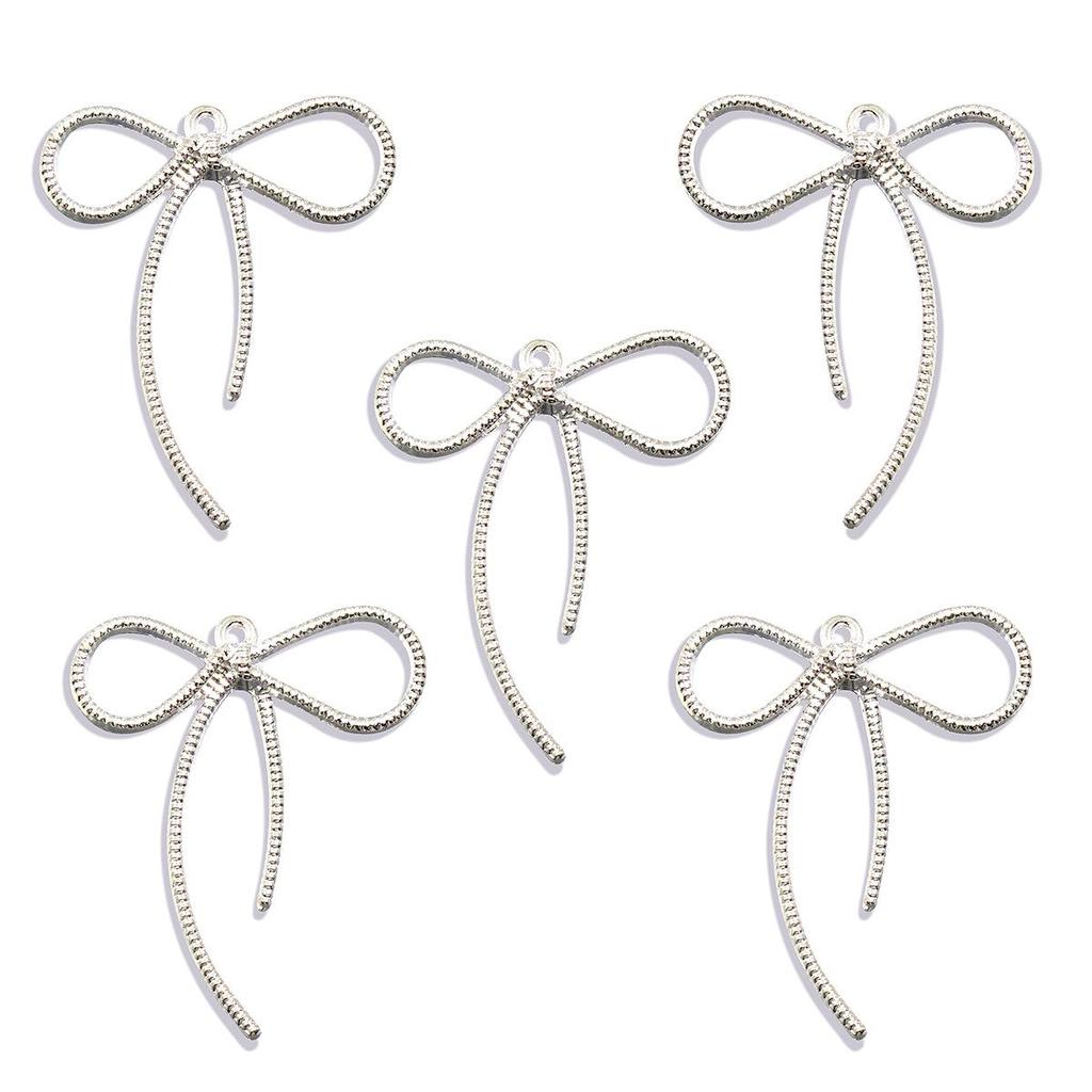 23 Styles Bowknot DIY Alloy Hollow Pendant Charm for Handmade Necklace & Bracelet