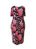 2026 Spring/Summer Women's Elegant Plus Size Printed Short Sleeve Dress - European & American Style