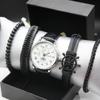 5pcs Set New Automatic Watches for Men Fashion Simple Light Luxury Quartz Watch Bracelets Box Gift for Men