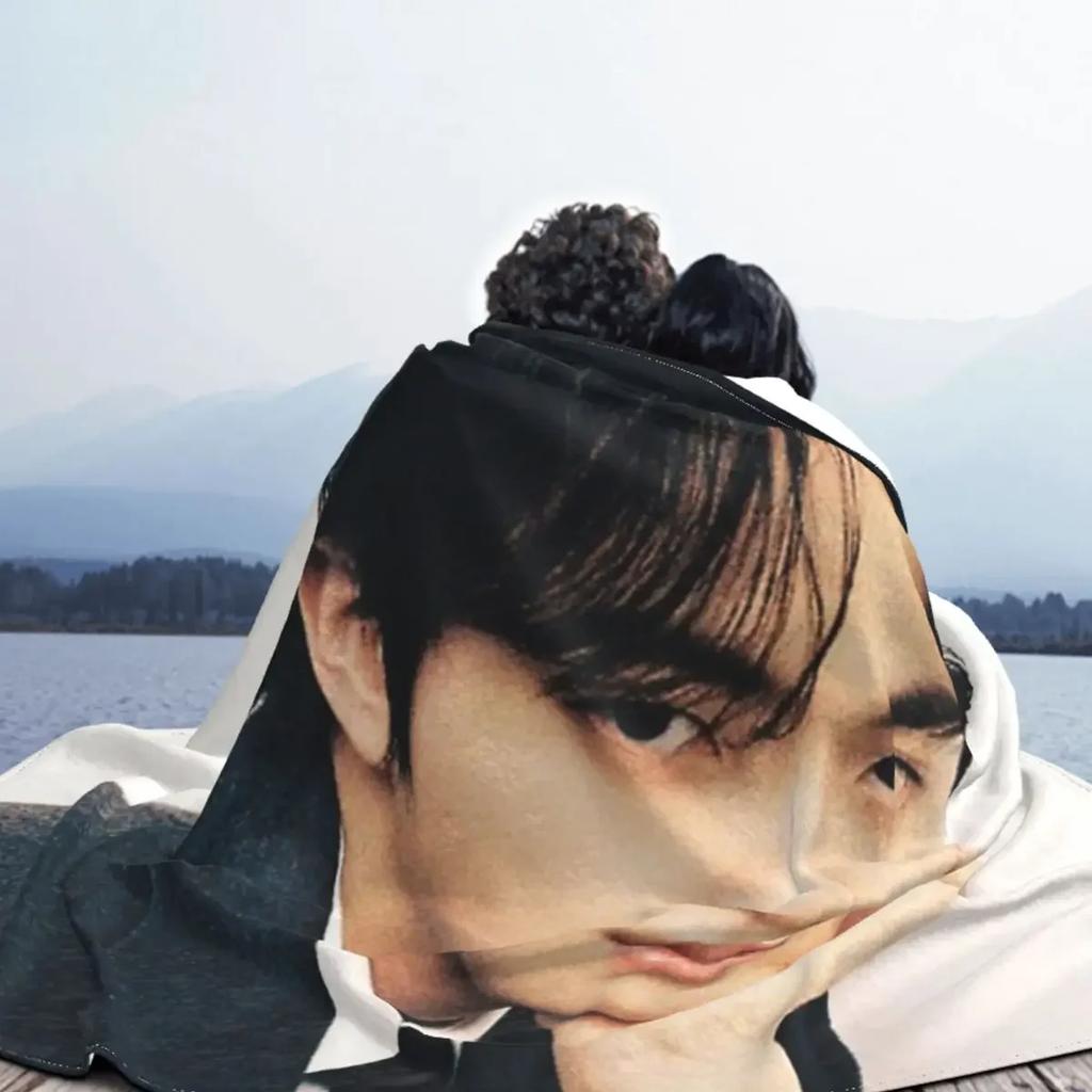Kim Seokjin Blankets Flannel Winter Cute Multi-function Super Soft Throw Blankets for Sofa Bedroom Quilt Travel Bedspread