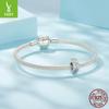 S925 Sterling Silver Love Star Silicone Ring Bead Diy Bracelet Beaded Jewelry Accessories Beads Loose Beads