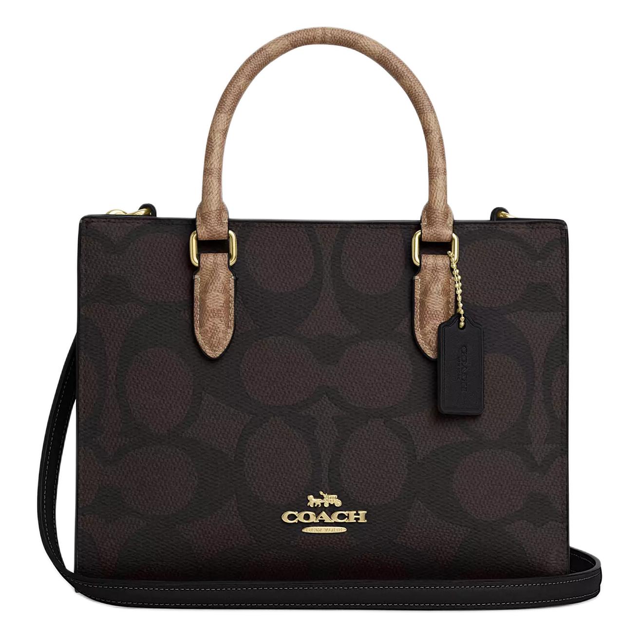 

Coach Maggie 24 Brand Logo Adjustable Detachable Shoulder Strap Tote Bag Shopping Bag Shoulder Crossbody Bag PVC Handbag Medium Women tote CY676-IMXI8 Gift Box Set (Basic Set+Yellow Box)