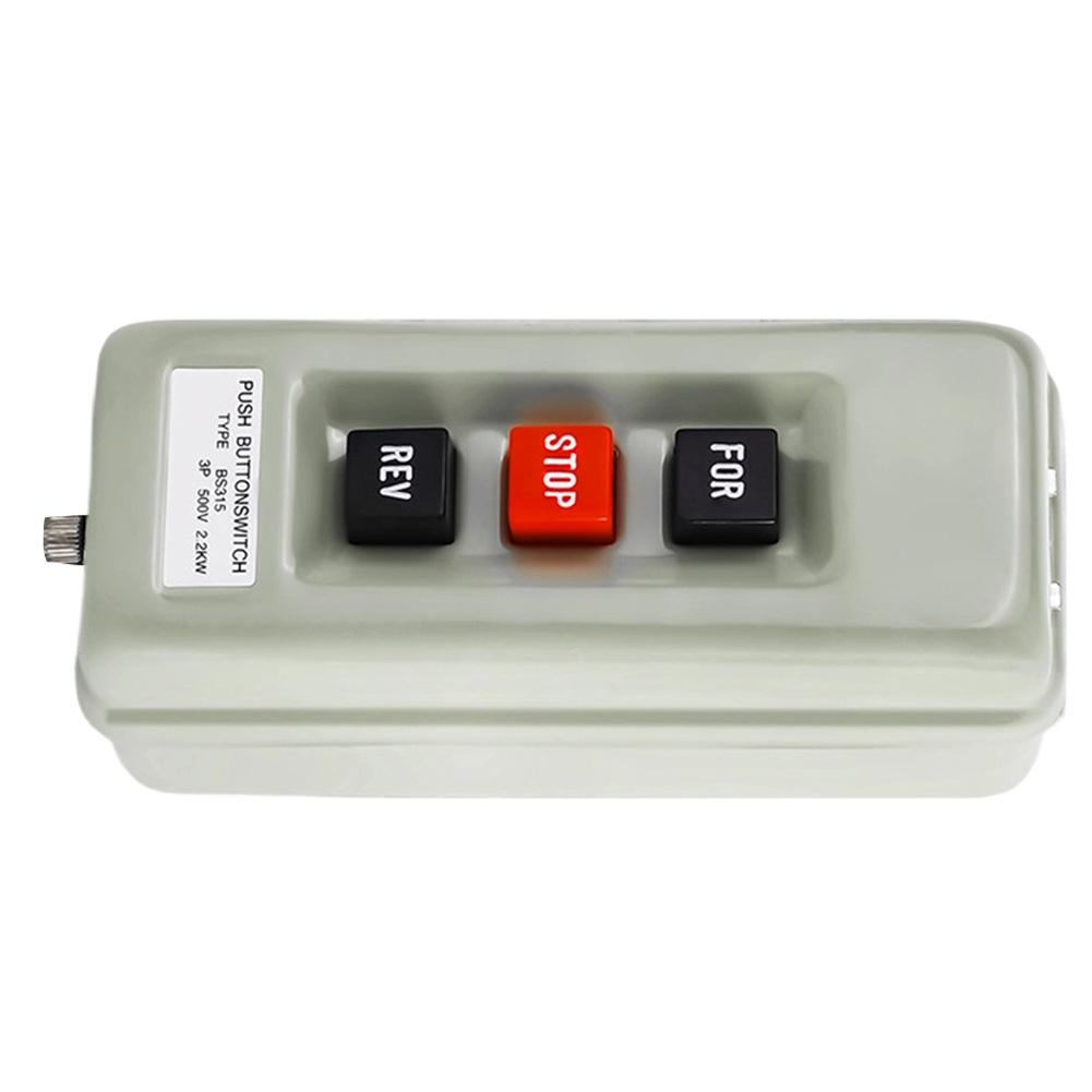 BS-315 Push Button Trigger Switch for Motor Control Panels 3P 500V 2.2KW with Screw Fixing and Three Normally Open Contact Sets