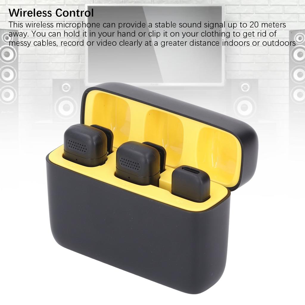 Wireless Lavalier Mic System with Charging Case 2 Transmitter 1 Receiver Lapel Microphone for IOS