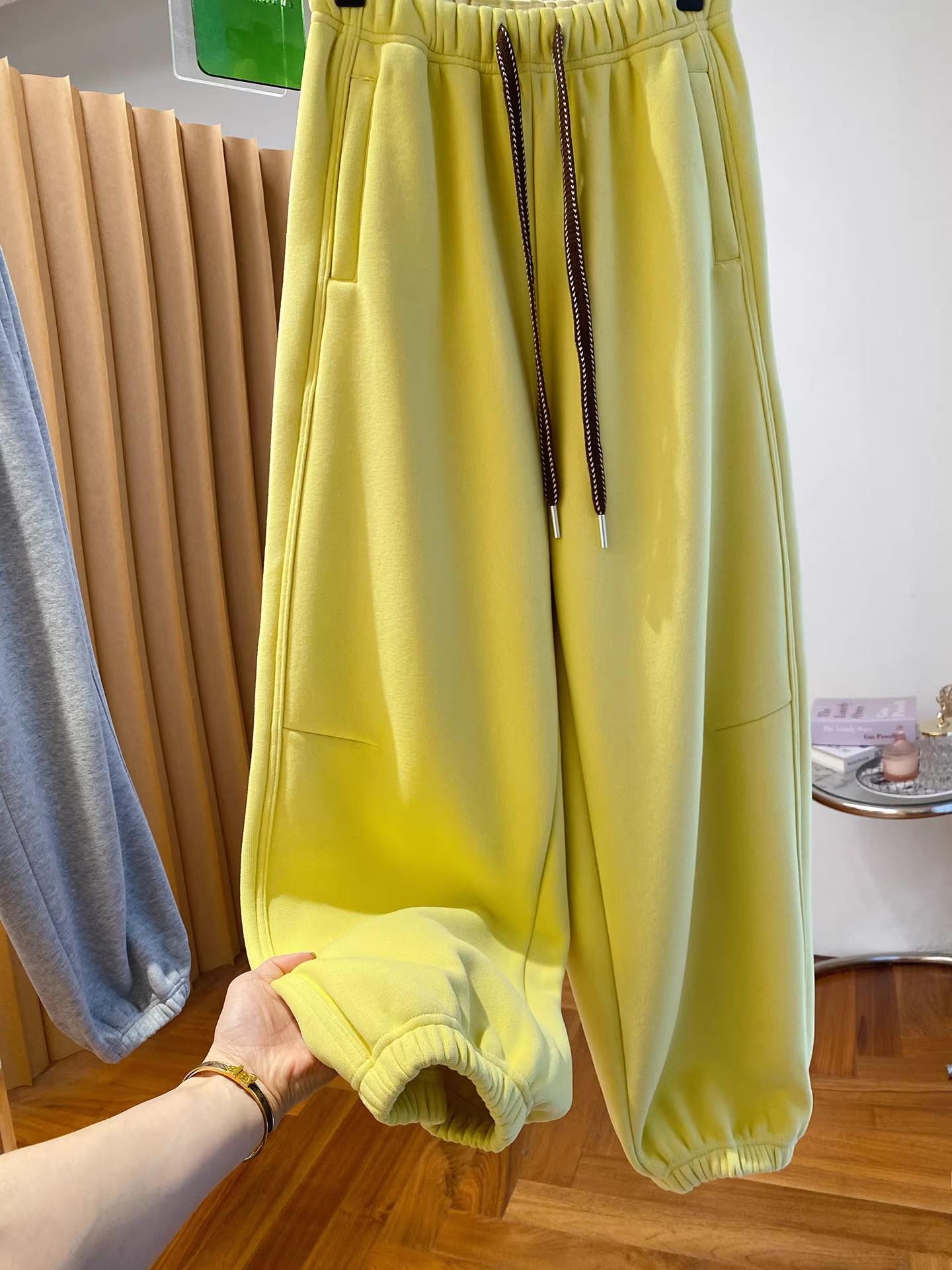

Women s Yellow Fleece-Lined Joggers - Korean Style, Loose Fit, Autumn/Winter 2025 Harem Pants 4XL жёлтый