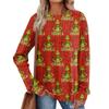 Women's Printed Lightweight Brushed-Cotton Round Neck Top