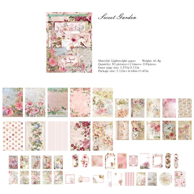 Garden Post Office Collection Paper Material DIY Handbook Collage Journal Notebook Scrapbook Envelope