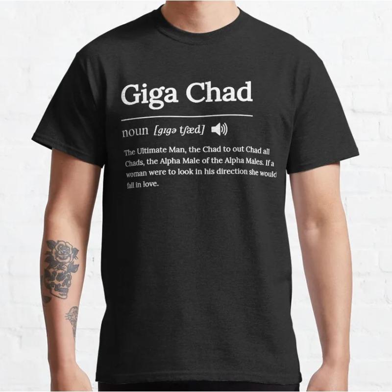 Vintage Average Sigma Male Funny Gigachad Mens Shirt O Neck Pure Cotton T Shirt for Men Short Sleeve Tee Shirt Printed Tops