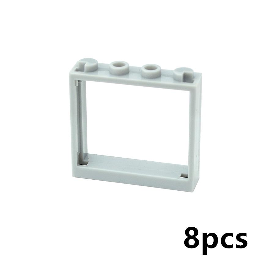 MOC Bricks Door Frame Glass Window 1x4x3 60594 60608 DIY Architecture House Building Blocks Toys Kids Educational Plastic Bricks