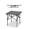 Portable Outdoor Folding Egg Roll Table - Compact, Durable, Wear-Resistant, Black Carbon Steel.