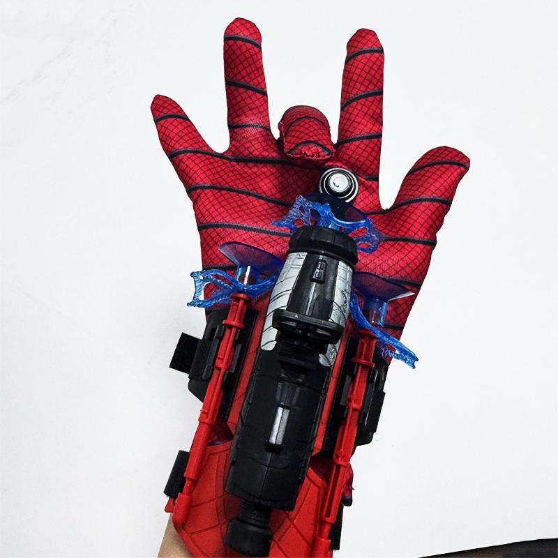 Spider Hero Hero Launcher Spinning Spider-Man Launcher Plush Bullet Gun Suction Mug Ejection Plaything Children's Celebration Present