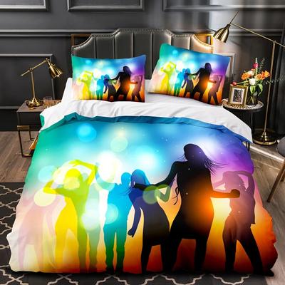 Madden DJ Bettwäsche-Set Einzelbett Twin Full Queen King Size Kawaii Bettset Aldult Kinderzimmer Bettbezug-Sets 3D-Druck Regenbogen