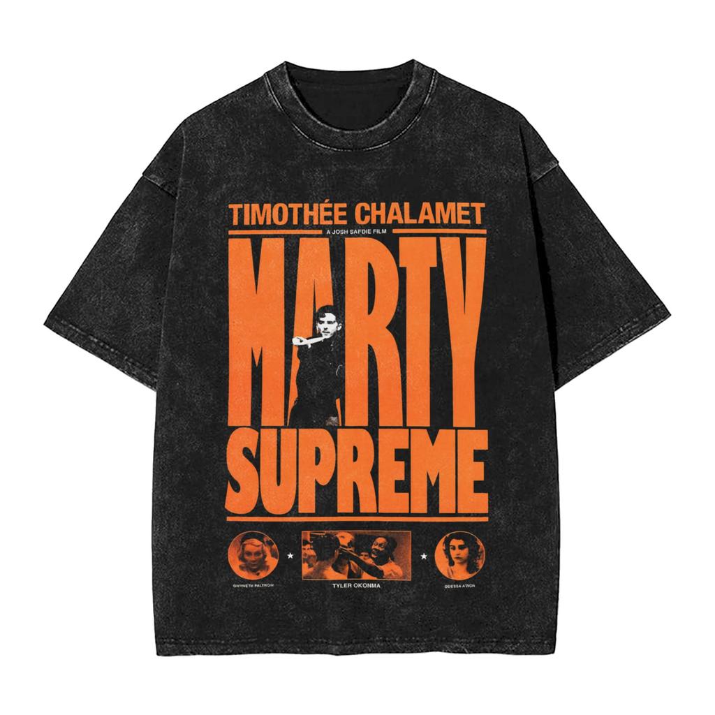 Marty Supreme Table Tennis Vintage Washed Tshirts For Men Women 100Cotton Top Tee Funny Oneck Short Sleeve