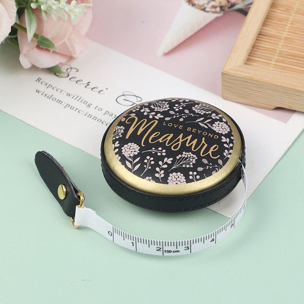 Einziehbar Retro Näh Zentimeter Zoll Rollbandmaß Lineal PU Leder Bandmaß Mini