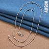 925 Sterling Silver 40-60cm Bead Necklace Fashionable Wedding Jewelry