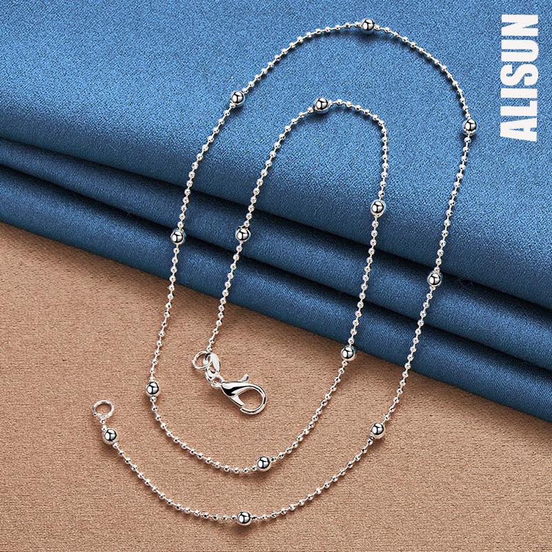 925 Sterling Silver 40-60cm Bead Necklace Fashionable Wedding Jewelry